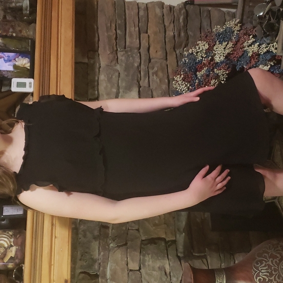 SALE⚡️ADRIANNA PAPELL SILK RUFFLE SZ 10/12 READ - Picture 5 of 13